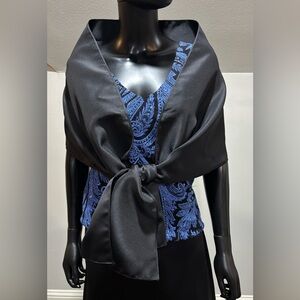 Black Formal A Line Long Evening Skirt 7 8 Maxi With Matching Wrap 6